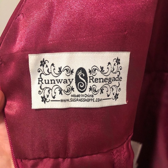 Beaded Strap Raspberry Gown - Picture 9 of 11